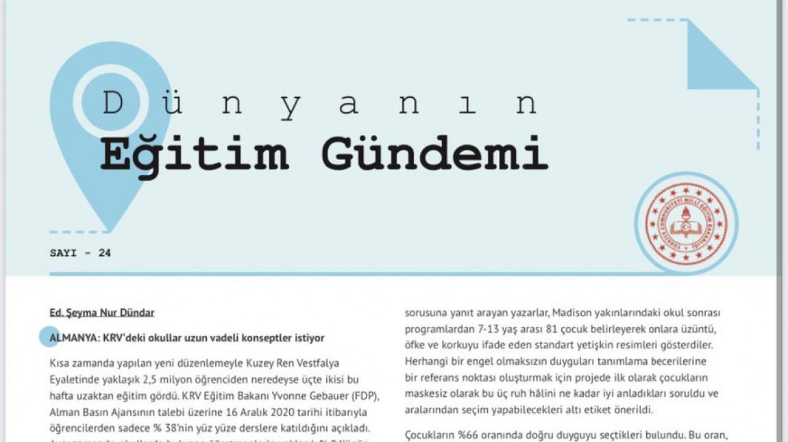 Dünya'nın Eğitim Gündemi 23.Sayı Yayımlandı..